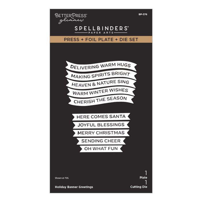 Holiday Banner Greetings Press + Foil Plate & Die Set