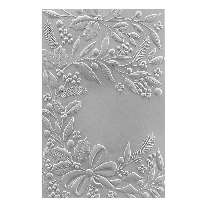 Holiday Floral Swag 3D Embossing Folder