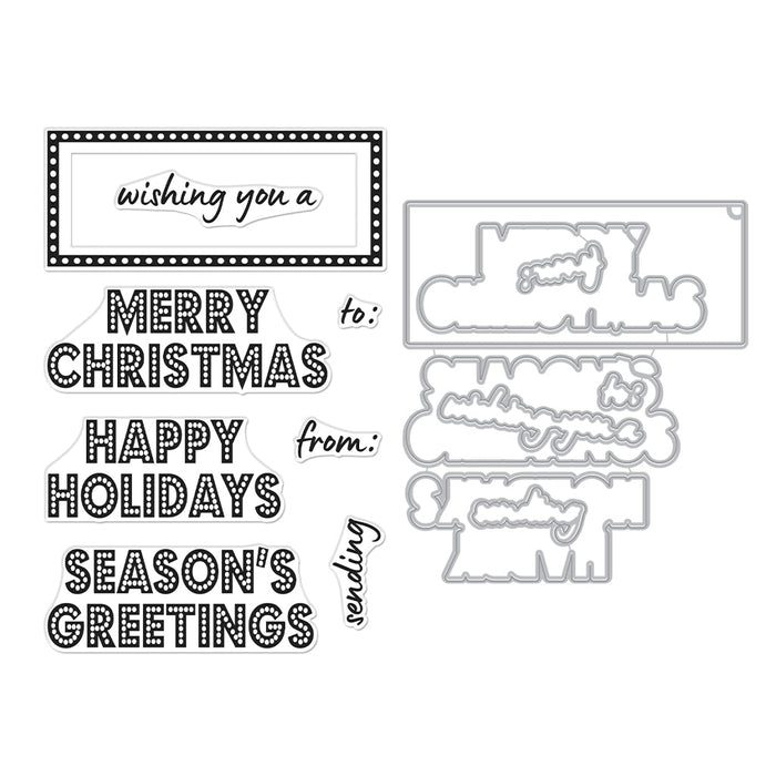 Holiday Marquee Messages Stamp & Cut by Ralph Tyndall