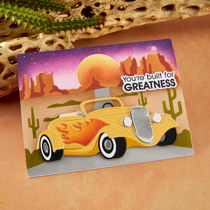 Hot Rod Flames Etched Dies by Mindy Eggen