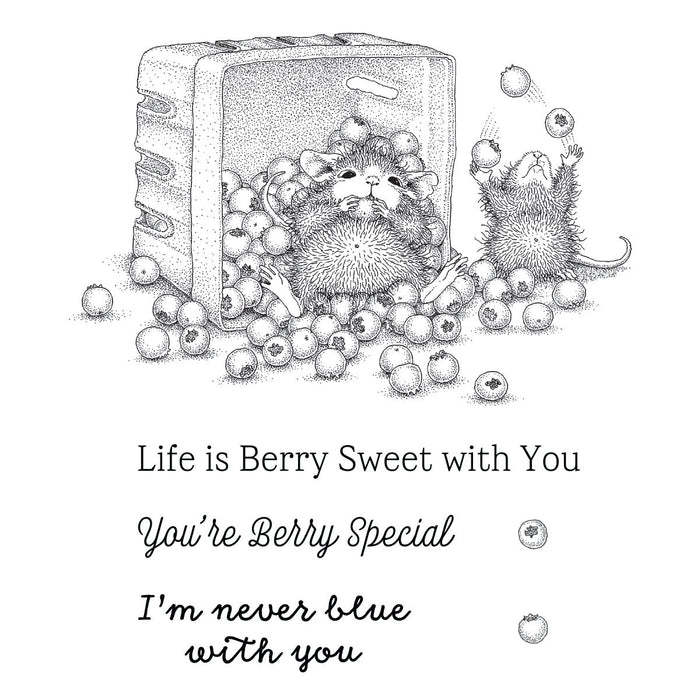 House-Mouse Blueberry Buddies Cling Rubber Stamp Set