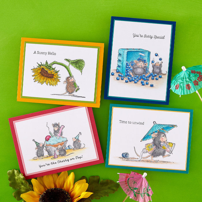 House-Mouse Blueberry Buddies Cling Rubber Stamp Set