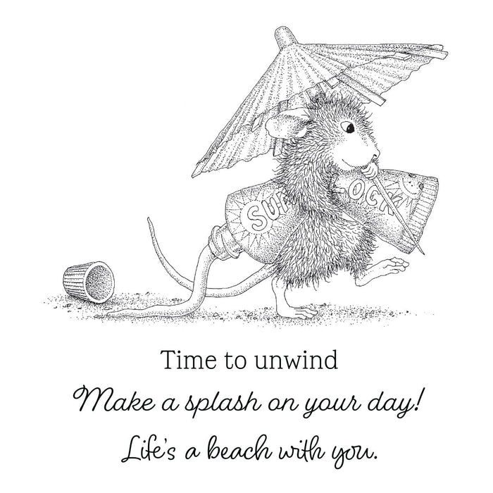 House-Mouse Fun in the Sun Cling Rubber Stamp Set