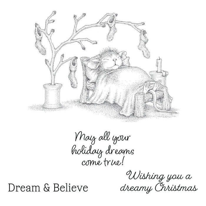 House-Mouse Holiday Dreams Cling Rubber Stamp Set