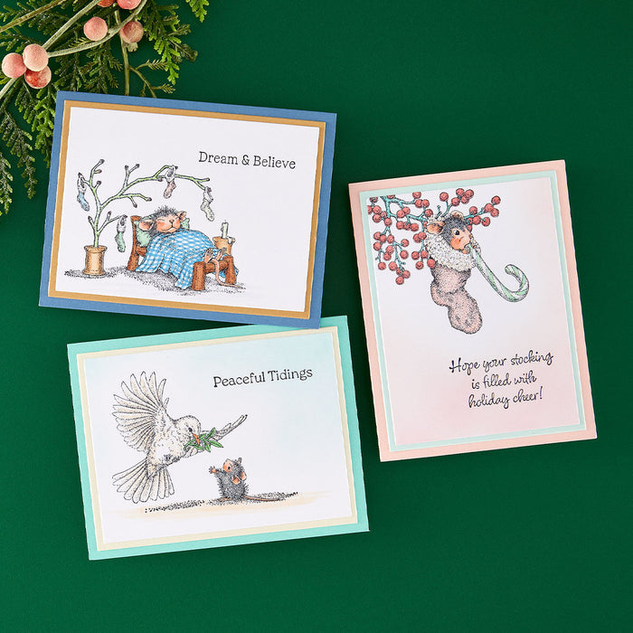 House-Mouse Sending Peace Cling Rubber Stamp Set