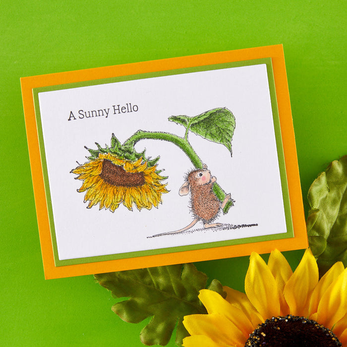 House-Mouse Sunflower Walk Cling Rubber Stamp Set