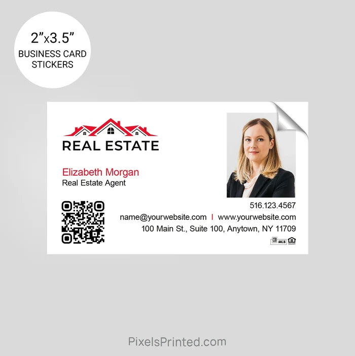Independent real estate business card stickers PixelsPrinted