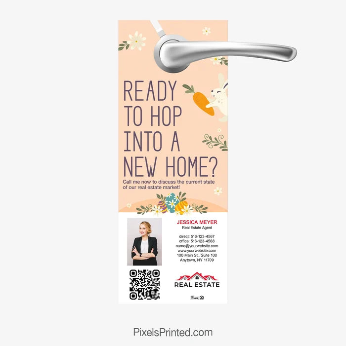 Independent real estate Easter door hangers hop into a new home