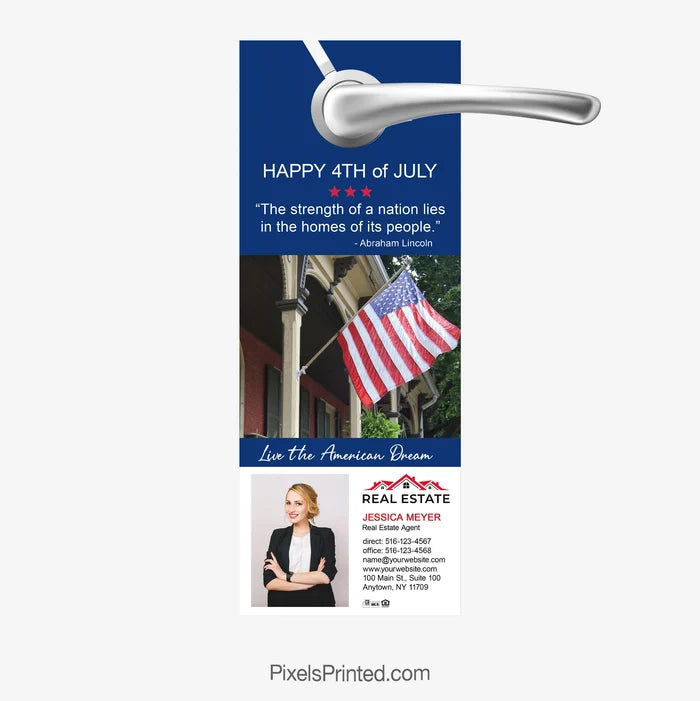 Independent real estate Fourth of July door hangers