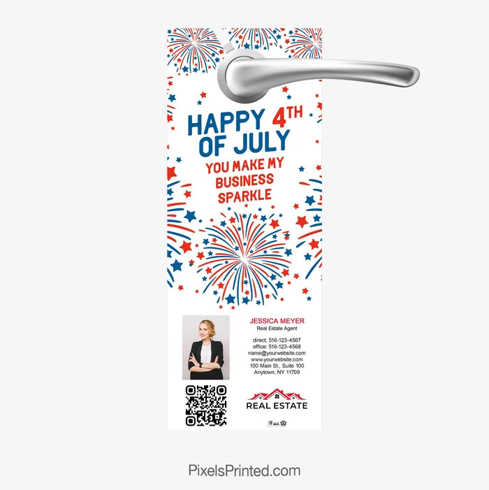 Independent real estate Fourth of July door hangers