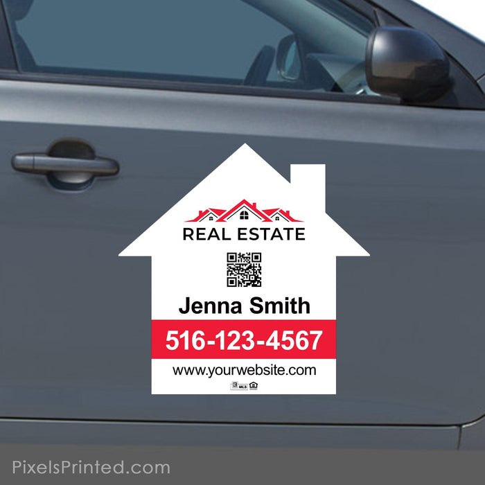 Independent real estate house shaped car magnets PixelsPrinted