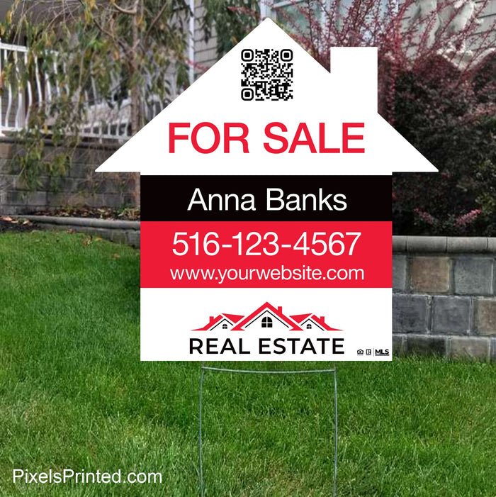 Independent real estate house shaped yard signs yard signs PixelsPrinted