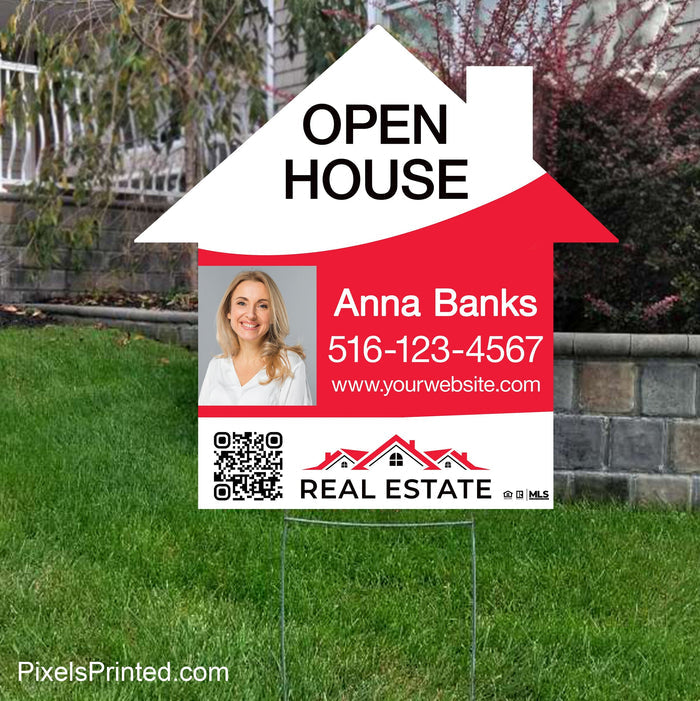 Independent real estate house shaped yard signs yard signs PixelsPrinted