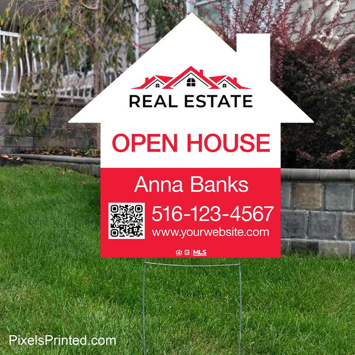 Independent real estate house shaped yard signs yard signs PixelsPrinted