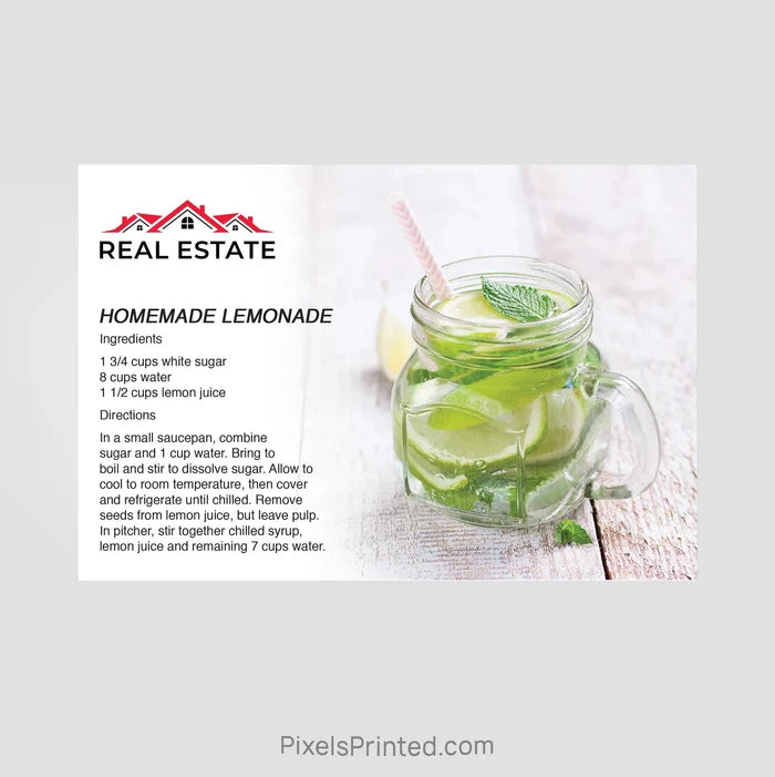 Independent real estate recipe postcards PixelsPrinted
