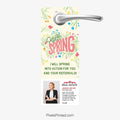 Clean spring real estate agent introduction door hangers