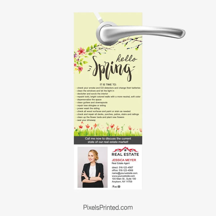 Spring maintenance real estate door hangers for neighborhood farming