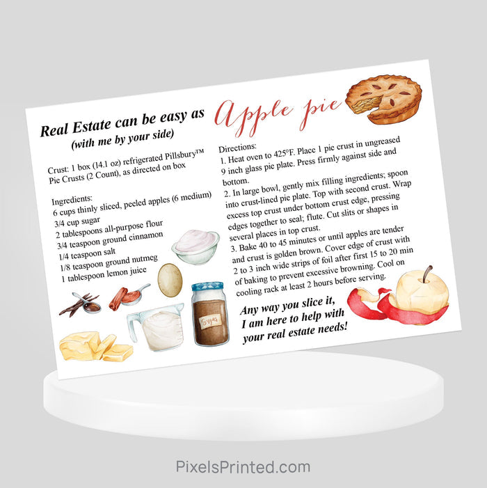 Independent real estate Thanksgiving recipe postcard PixelsPrinted
