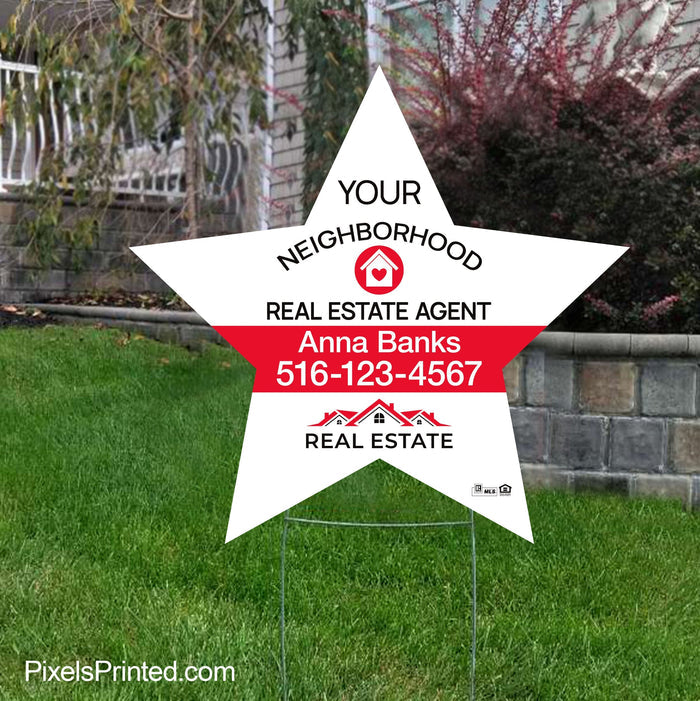 Independent real estate your neighborhood agent sign yard signs PixelsPrinted