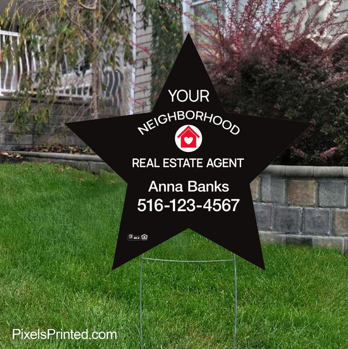 Independent real estate your neighborhood agent sign yard signs PixelsPrinted