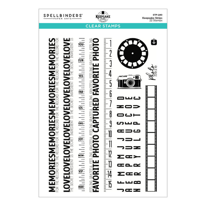 Keepsake Strips Clear Stamp Set by Esther Glas
