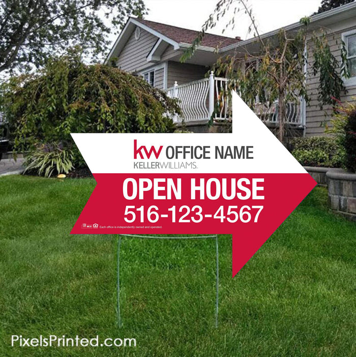 Keller Williams arrow shaped yard signs yard signs PixelsPrinted