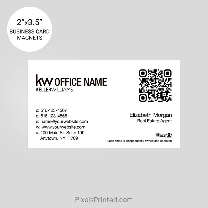 Keller Williams business card magnets PixelsPrinted