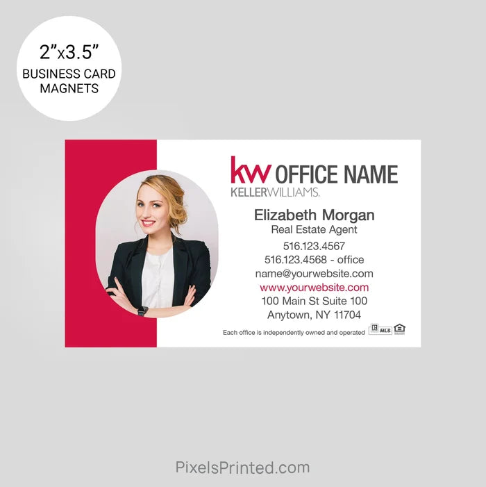 Keller Williams business card magnets PixelsPrinted