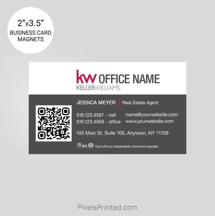Keller Williams business card magnets PixelsPrinted