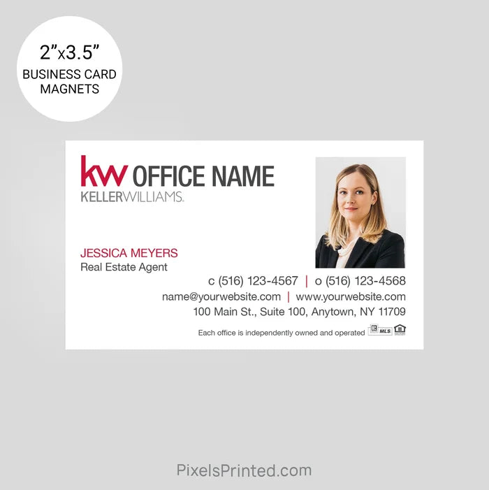 Keller Williams business card magnets PixelsPrinted