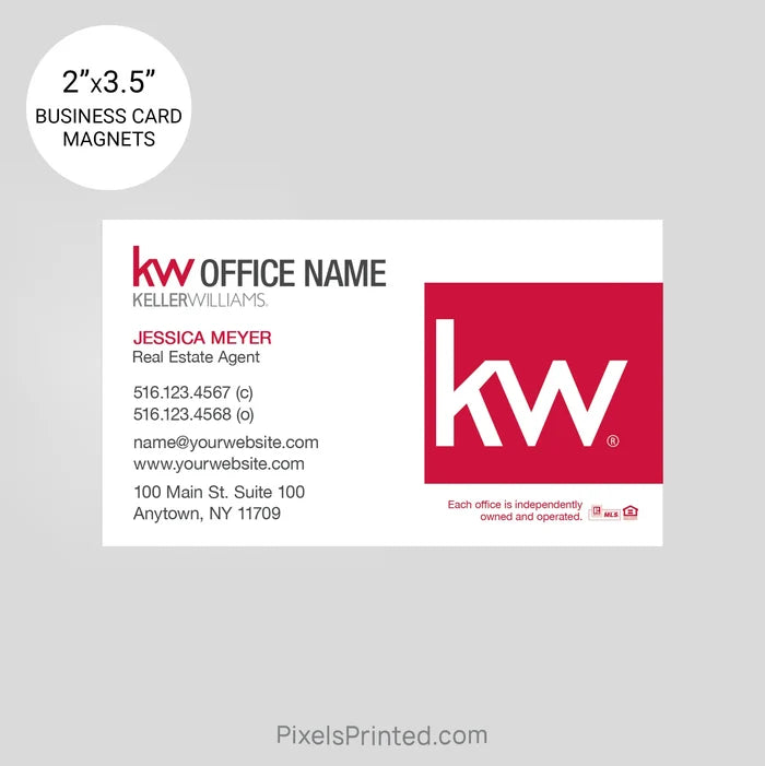 Keller Williams business card magnets PixelsPrinted