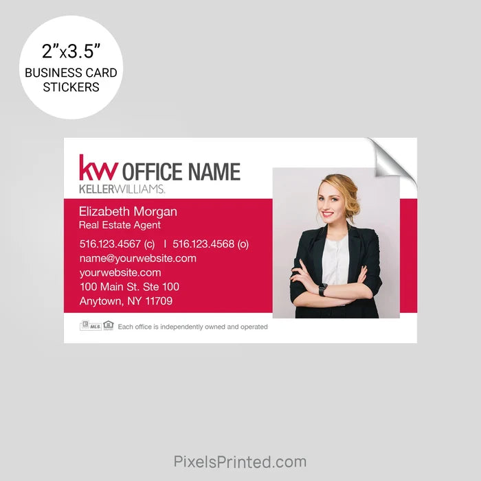 Keller Williams business card stickers PixelsPrinted
