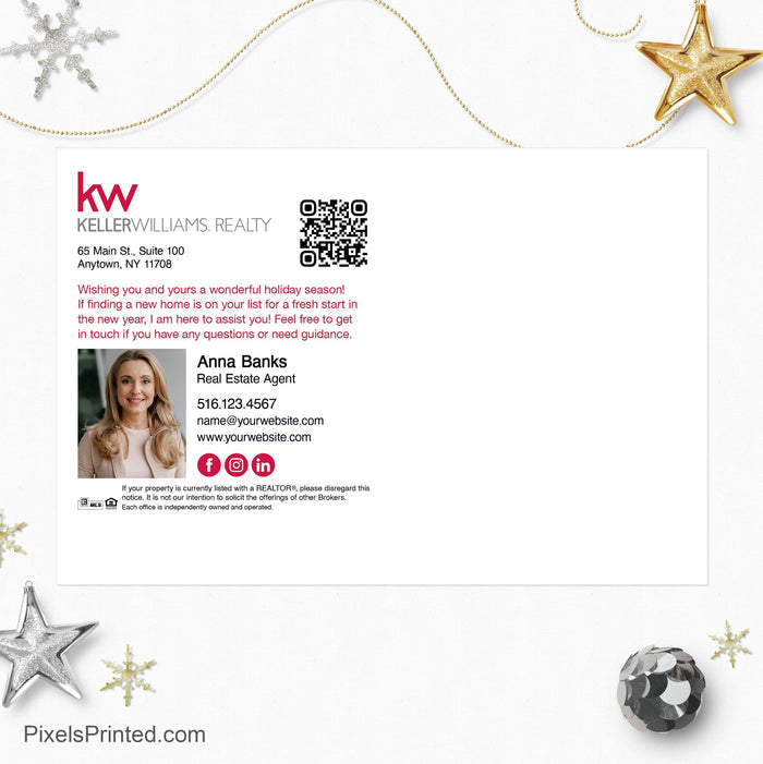 Keller Williams Christmas holiday postcards PixelsPrinted