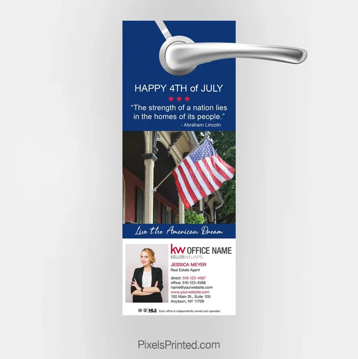 Keller Williams Fourth of July door hangers PixelsPrinted