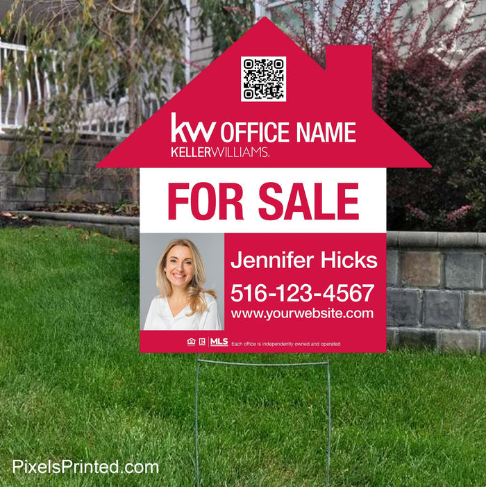 Keller Williams house shaped yard signs yard signs PixelsPrinted