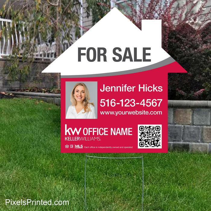 Keller Williams house shaped yard signs yard signs PixelsPrinted
