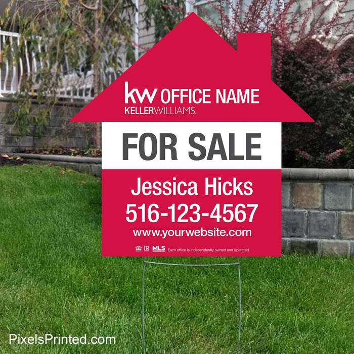 Keller Williams house shaped yard signs yard signs PixelsPrinted