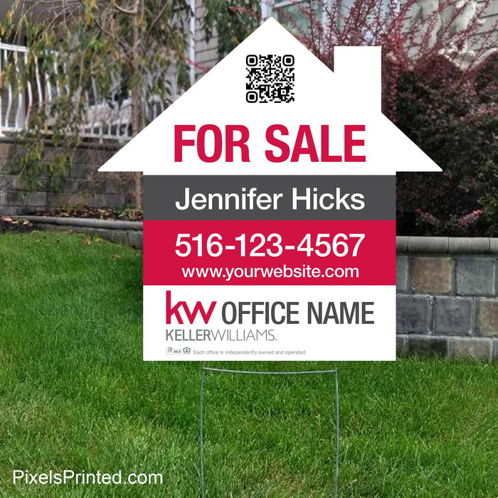 Keller Williams house shaped yard signs yard signs PixelsPrinted