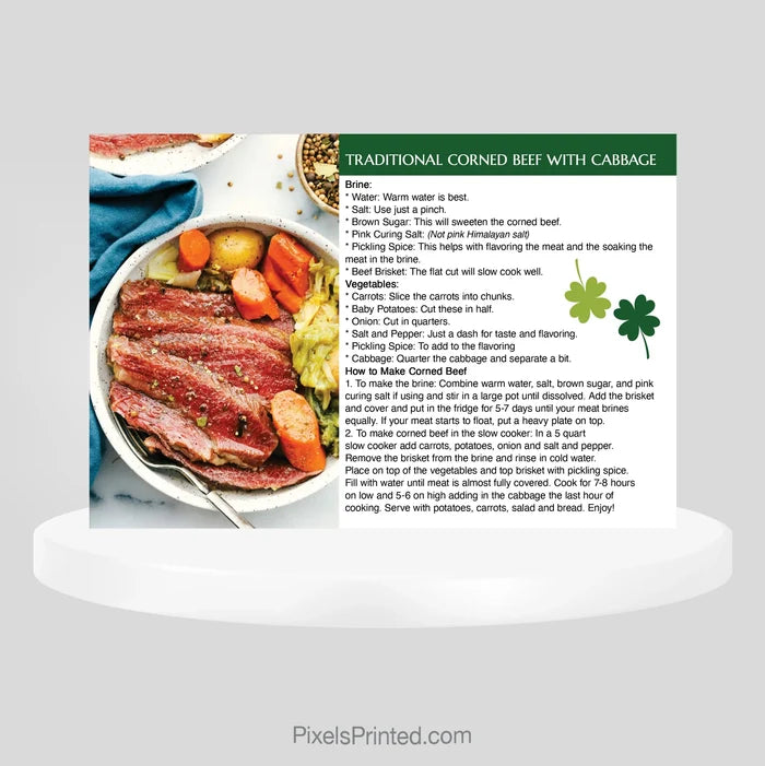 Keller Williams real estate St Patrick's Day recipe postcards PixelsPrinted