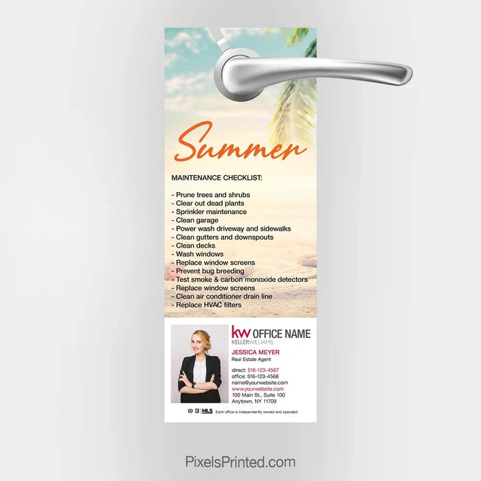 Keller Williams summer maintenance door hangers PixelsPrinted