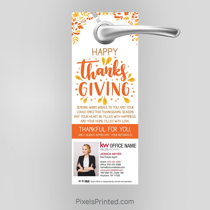 Keller Williams Thanksgiving door hangers PixelsPrinted