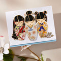 Kokeshi Dolls BetterPress Plate & Die Set by Alex Syberia Designs