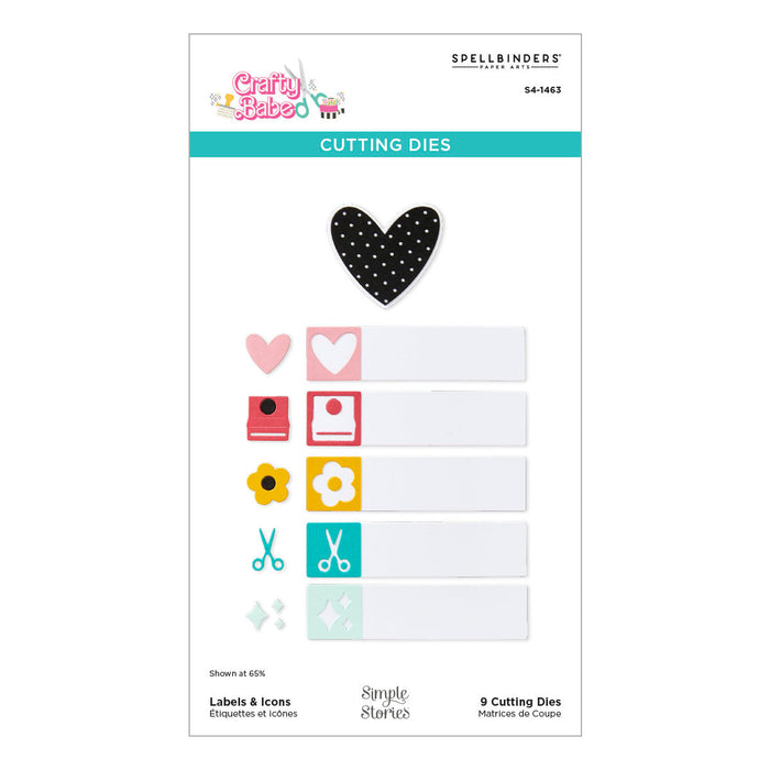 Labels & Icons Etched Dies from the Crafty Babe Collection with Simple Stories