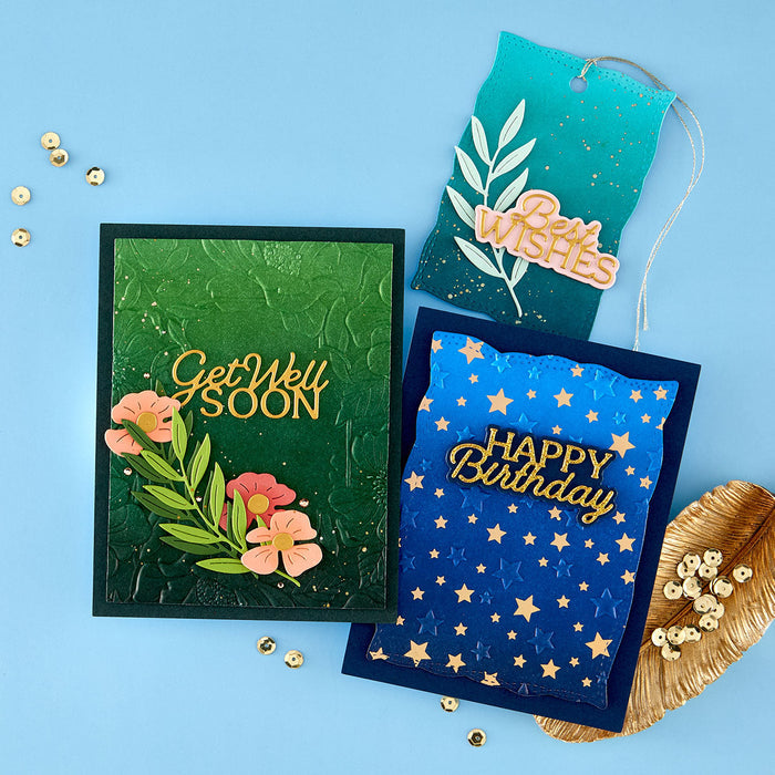 Layered Get Well Soon Etched Dies
