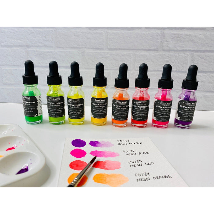 Liquid Watercolor Neon Brights Red