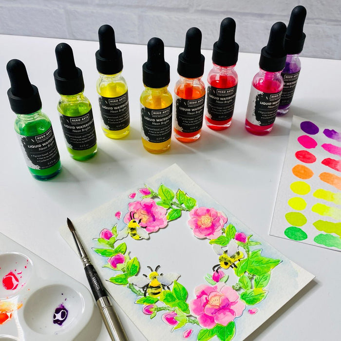 Liquid Watercolor Neon Brights Red