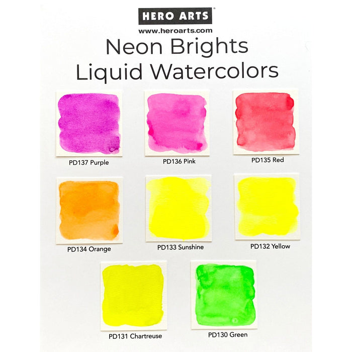 Liquid Watercolor Neon Brights Red