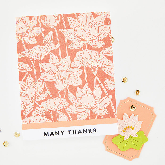 Lotus Field LetterPress + Foil Plate & Stencil Bundle