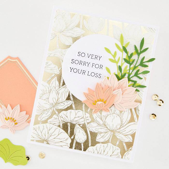 Lotus Field LetterPress + Foil Plate & Stencil Bundle