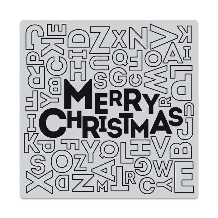 Merry Christmas Letter Bold Prints Cling Stamp